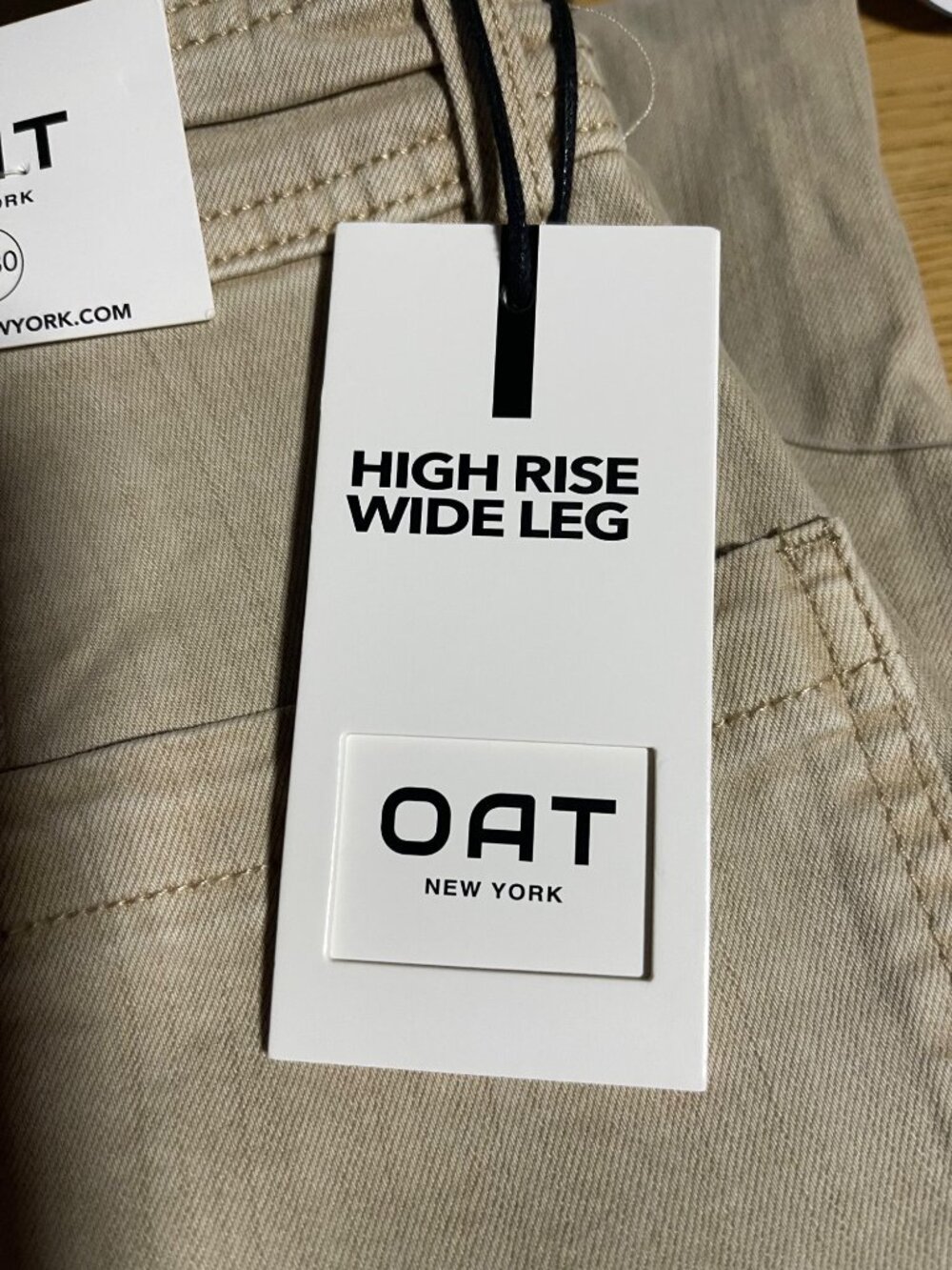 OAT New York High-Rise Wide-Leg Utility Pants Beige Denim Jeans Womens 10/30 - Picture 8 of 10